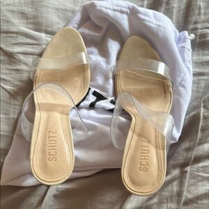 SCHUTZ Ariella Nude Acrylic Heels size 9